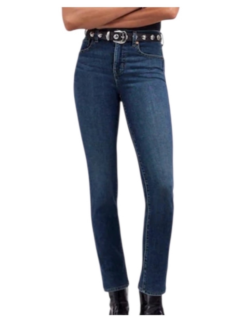 Madewell Stovepipe Jeans Size 26 Mid-Rise Dark Wash Straight Leg EUC